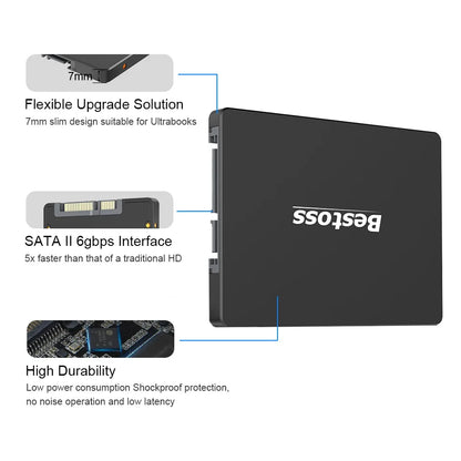 Bestoss SSD 4TB Internal SATA – 1TB, 512GB, 256GB, 128GB, 2TB Hard Drive for Laptop & Notebook (SSD201 45)