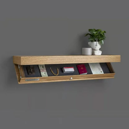 # Floating Wall Shelf with Hidden Storage - Lockable Secret Compartment for Valuables & Home Organization