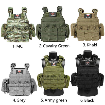 ARTEX Tactical Vest – 1000D Nylon, Quick Release, 6094K with Triple Magazine Pouch for Hunting & Airsoft Combat
