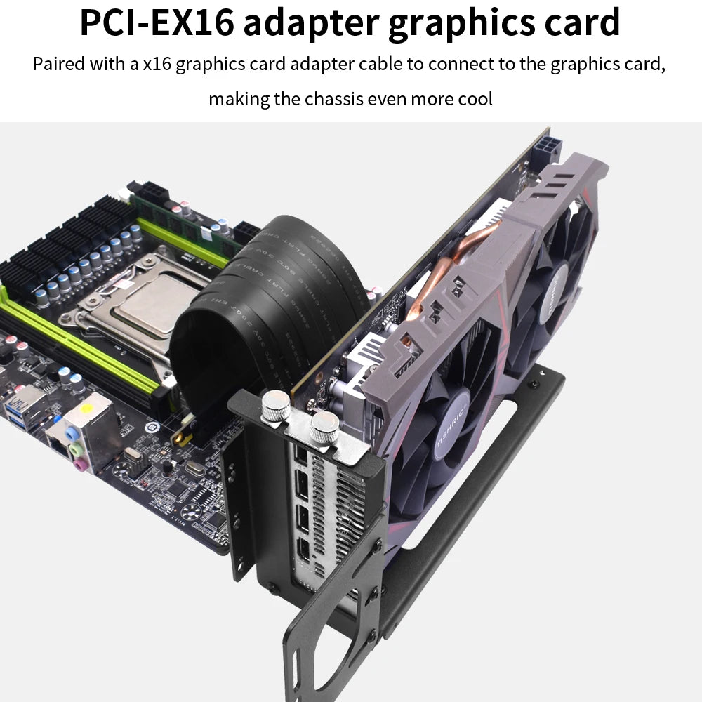 TISHRIC Aluminum GPU Support Bracket – Vertical Graphics Card Holder Stand for ATX PC Cases