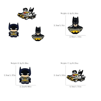Bat Shaped Enamel Pin Set - 3/5PCS Classic Cartoon Brooches for Backpacks, Clothing & Gifts