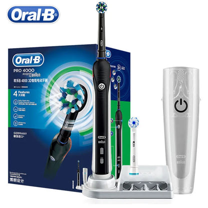Oral-B Pro 4000 Electric Toothbrush – 3D Action Daily Clean with Pressure Sensor, 4 Modes, Gum Care, Waterproof & Rechargeable