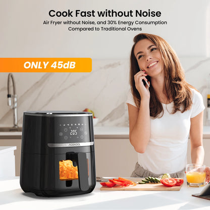5-Quart Digital Air Fryer Toaster Oven Combo – 8 Cooking Presets, Oil-Free Cooker with Visible Window & Dishwasher Safe Basket