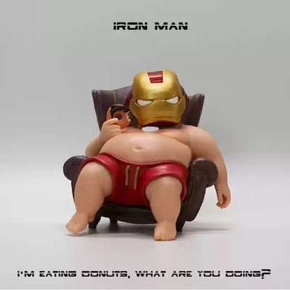 12cm Avengers Iron Man Fat Boy Figure – Cute Anime Action Toy for Desktop, Car Decor & Children’s Collection