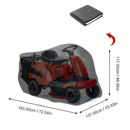Heavy-Duty Yard Tractor Cover - Black Oxford Fabric Outdoor Lawn Mower Storage Protector & Accessory Cover
