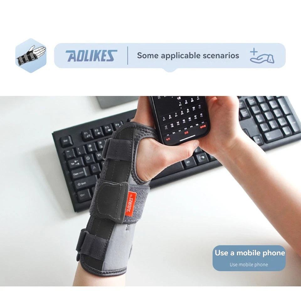AOLIKES Wrist Brace Splint – Night Support for Carpal Tunnel & Pain Relief