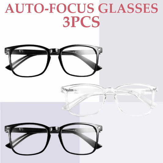 Auto-Focus Reading Glasses – Lightweight PC Frame Unisex Eyewear | Multi-Pack (1–5) Computer & Reading Vision Glasses, Ideal Gift Choice