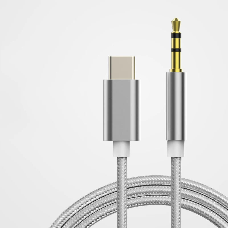 USB-C to 3.5mm Aux Audio Cable — Headphone & Speaker Adapter for Samsung S20/S21/Note 20/Tab S7