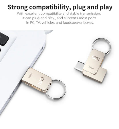 DM PD059 USB-C Type-C OTG Flash Drive – 32GB/64GB Pen Drive for Smartphones & USB 3.0