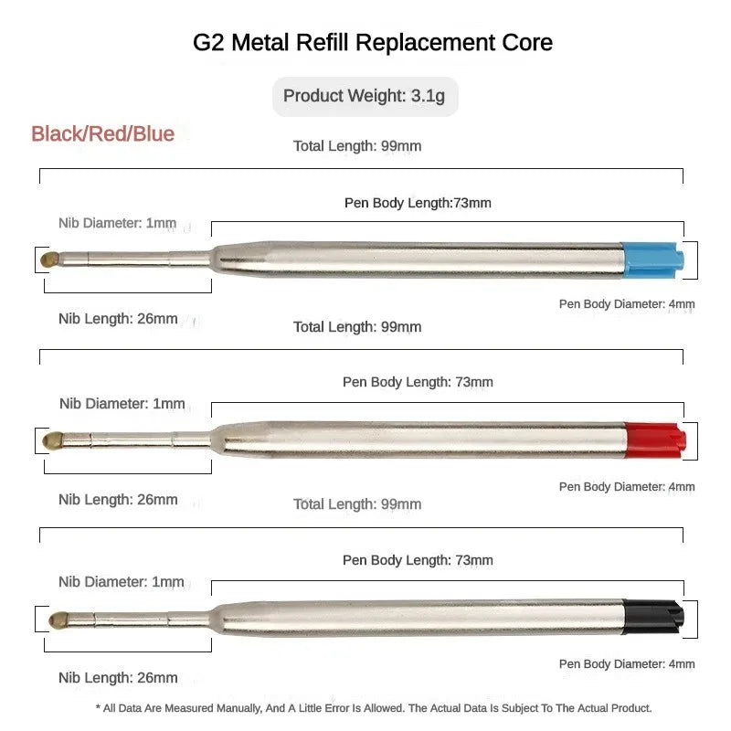 Ballpoint Pen Refills for Parker Pens | Medium Point | Blue, Red, Black Ink Rods | Writing Office Stationery - Available in 5/10/20pcs