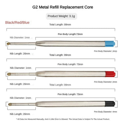 Ballpoint Pen Refills for Parker Pens | Medium Point | Blue, Red, Black Ink Rods | Writing Office Stationery - Available in 5/10/20pcs