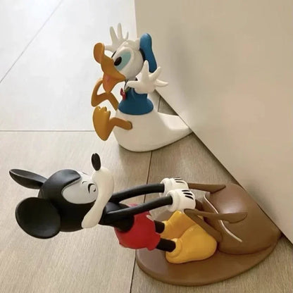 Disney Mickey Mouse & Donald Duck Door Stoppers – Creative Cartoon Windproof Anti-Collision Reusable Door Blockers for Home & Office