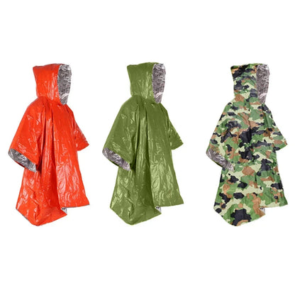 Outdoor Multifunction Raincoat - Waterproof Camping Raincoat & Reflective Emergency Survival Gear