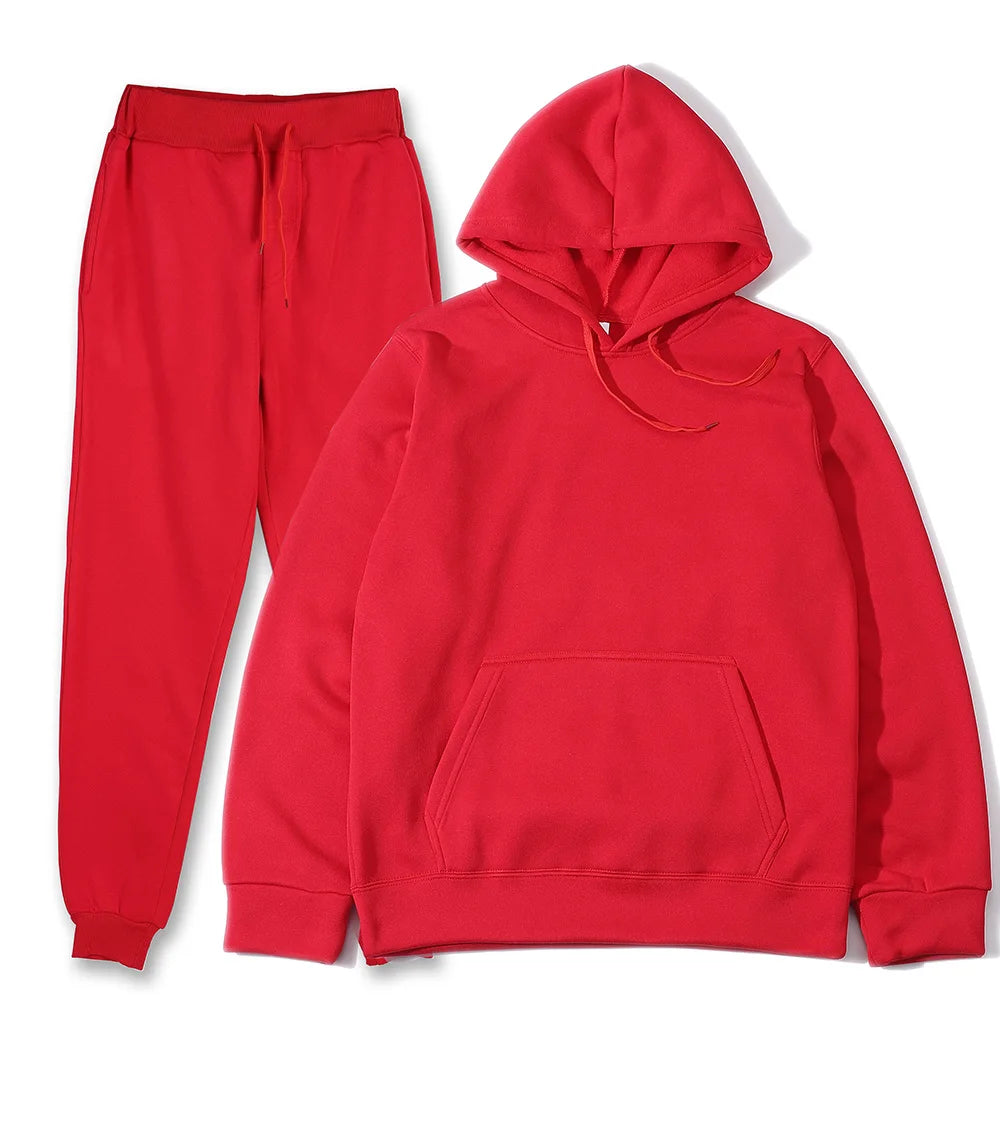 Men's Sports Tracksuit Set - Hoodie and Pants Two-Piece Running Casual Outfit for Men and Women