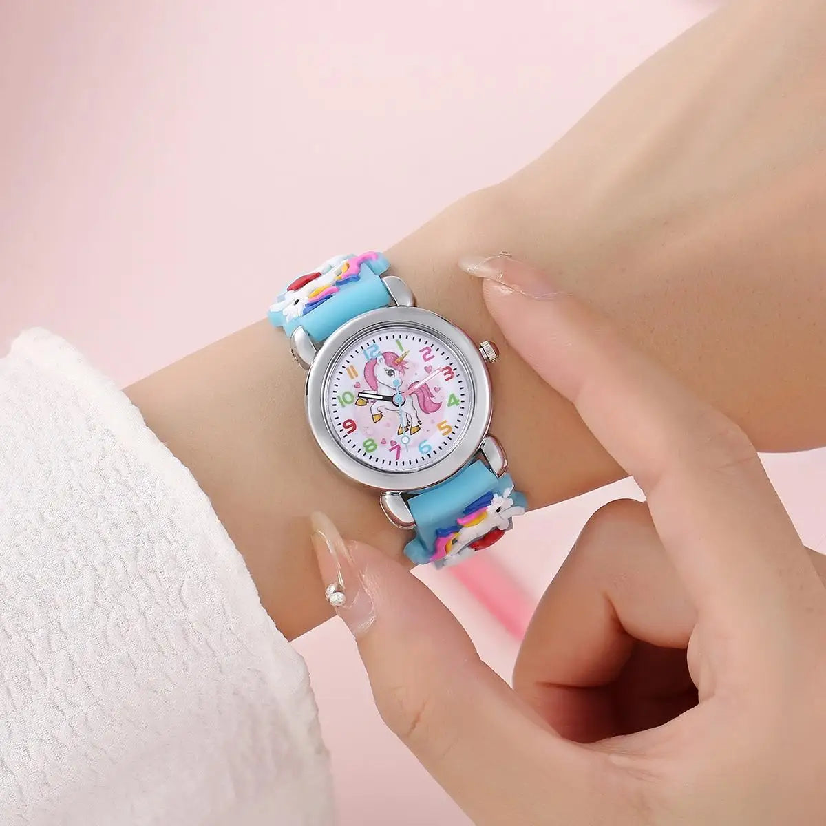 Colorful Unicorn Kids Watch - Cartoon Quartz Electronic Wristwatch for Students and Children