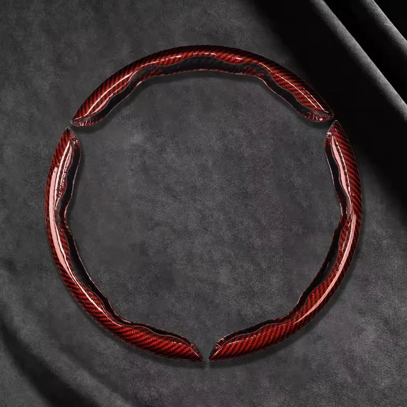 Carbon Fiber Silicone Steering Wheel Cover - Non-Slip Microfiber Leather Universal Car Wheel Protector 2/3PCS