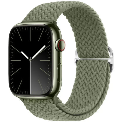 Braided Nylon Apple Watch Band – Adjustable Sport Strap Compatible with Ultra 2, Series 10/9/8/7/6/SE (40–49mm) Wrist Bracelet