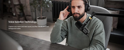 FDUCE SL40X/SL40 USB & XLR Dynamic Microphone – Built-in Headset Output & Sound Insulation for Podcasts, Gaming & Live Broadcast