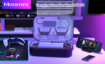 Steam Deck Carrying Case - Large Capacity Portable Storage for Console & Accessories with Built-in Protection
