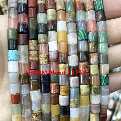Natural Gemstone Beads - Agate Quartz Turquoise Faceted Rondelle Spacer Beads for DIY Jewelry Making & Bracelets