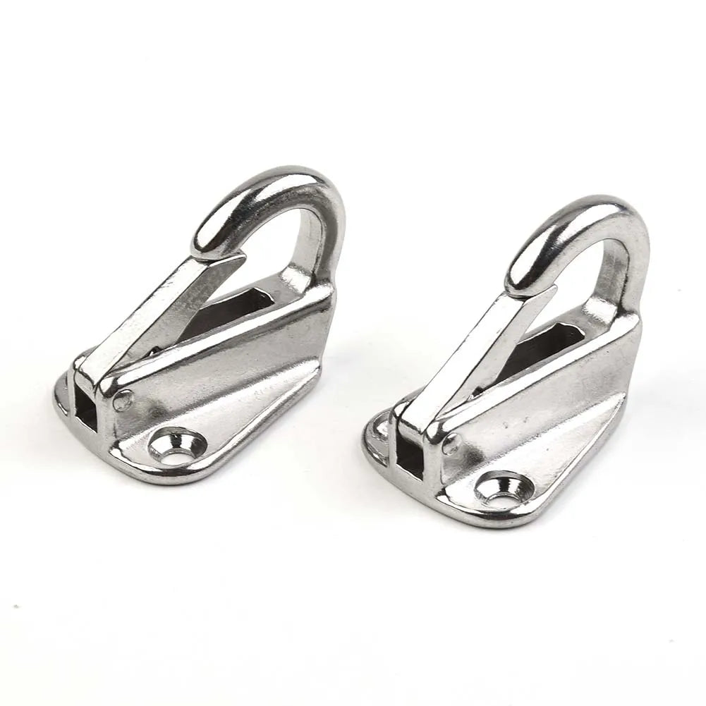2 X Marine 316 Stainless Steel Spring Snap Fending Hook - Boat Hardware - Spring Locked Fender Hooks
