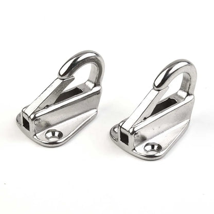 2 X Marine 316 Stainless Steel Spring Snap Fending Hook - Boat Hardware - Spring Locked Fender Hooks