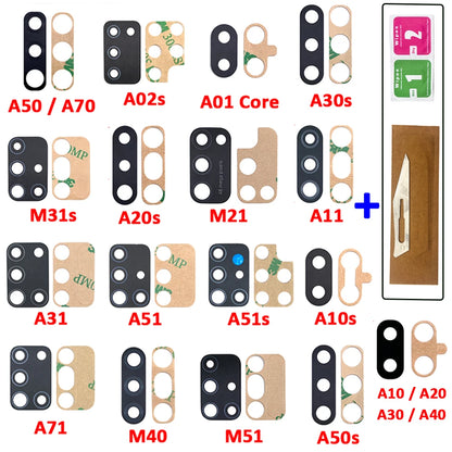 Rear Camera Glass Lens Replacement with Adhesive for Samsung M Series & A Series (M51, A10s, A20s, A12, A50s, A51, A71, M21, M31s)