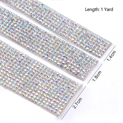 1 Yard Self-Adhesive Crystal Rhinestone Sticker Diamond Ribbon - DIY Rhinestone Arts Crafts for Car, Phone Decoration