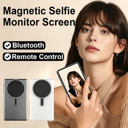 Wireless Selfie Monitor Screen - Magnetic Rear Camera Display for iPhone Android Vlog & Live Streaming