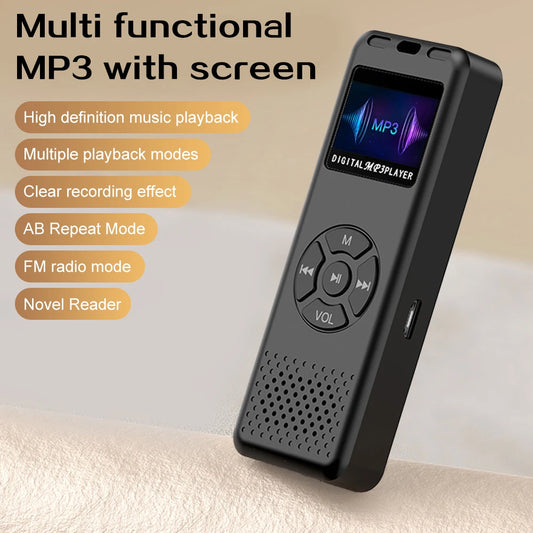 Mini Digital Voice Recorder & MP3 Player – FM Radio with HiFi Sound Quality