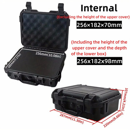 Waterproof Hard Tool Carry Case - Protective Storage Box with Pre-Cut Sponge Organizer for Equipment