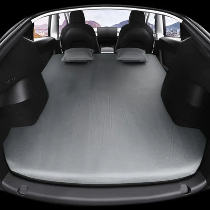 Tesla Model 3 & Model Y Inflatable Car Bed – Suede Fabric Travel Air Mattress for Camping (2017-2024)