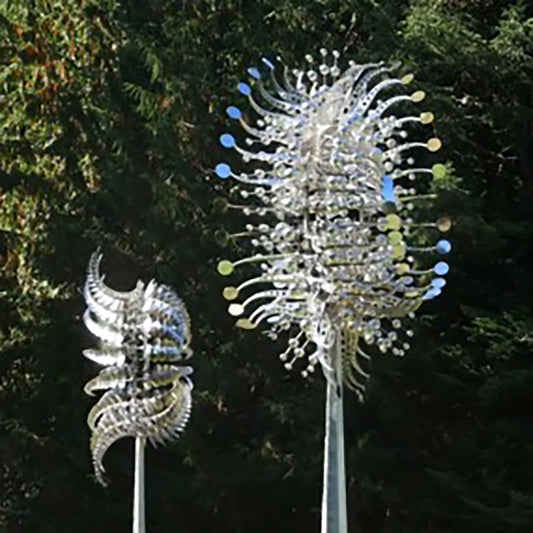 Unique Solar-Powered Kinetic Metal Windmill Spinner - Magical Wind Collectors for Patio, Garden, Lawn Outdoor Decoration