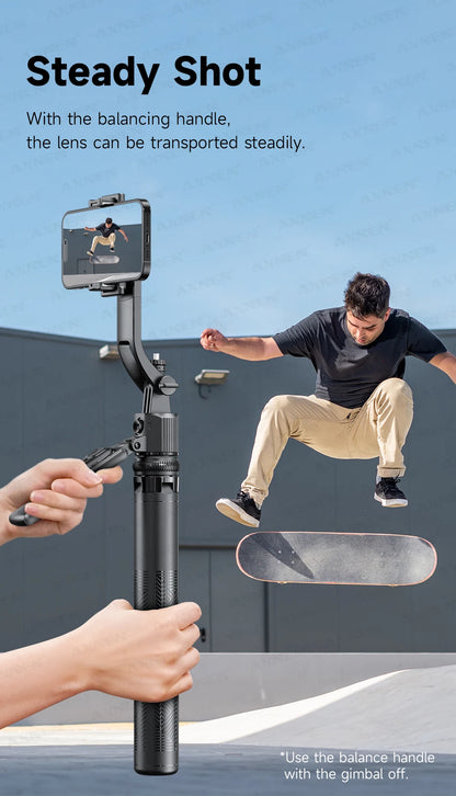 C17 AI Smart Gimbal Tripod – Foldable 360° Selfie Stick with Auto Face Tracking Quadruped Mobile Phone Holder