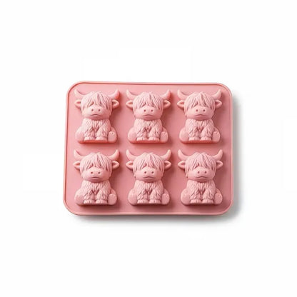 Highland Cow Silicone Ice Cube Mold - Cute 3D Reusable Tray for Cocktails, Whiskey & Drinks