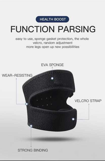 Pressurized Knee Wrap Sleeve — Elastic Support Braces with Pad for Basketball, Tennis & Cycling