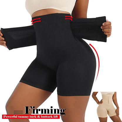 Women's Shapewear Tummy Control Shorts – High-Waisted Body Shaper Fajas with Hook Butt Lifter Slimming Underwear