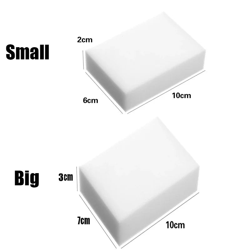 Melamine Magic Cleaning Sponges – Eraser Pads for Kitchen, Bathroom & Office, Multi-Size 10x6x2cm & 10x7x3cm