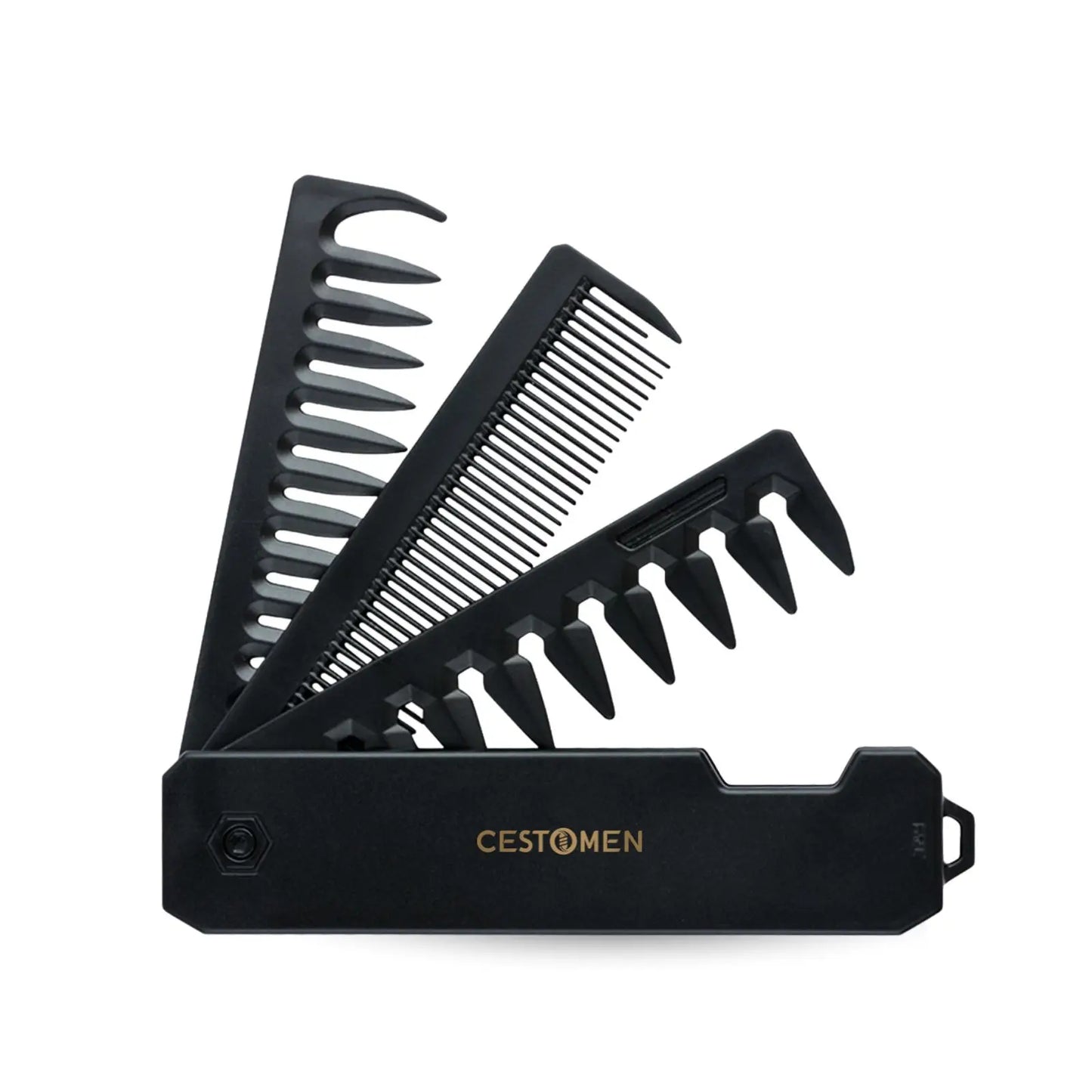 2-in-1 Pocket Folding Comb – Wide Tooth & Beard Comb for Hair Styling and Barber Use