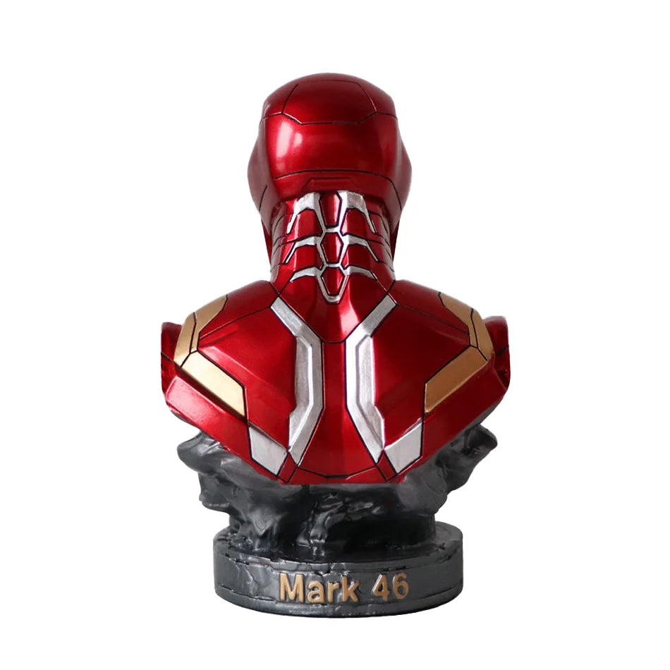 16CM Iron Man Panther Bust - Marvel Avengers Anime Figure Statue, Large Resin Living Room Ornament, Collectible Gift Toy