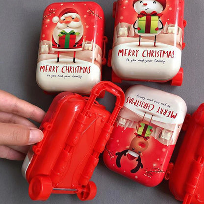 Festive Charms in a Box: Christmas Metal Tinplate Mini Suitcase - Your All-in-One Holiday Organizer!
