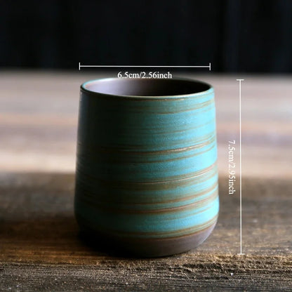 Japanese Handmade Stoneware Tea Cup – Small Kung Fu Single Teacup Vintage Style