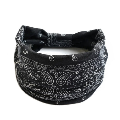 Bohemian Wide Cotton Stretch Headband for Women – Turban Headwrap, Bandage Hairband, Bandana Hair Accessories