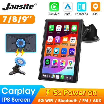 7–9" Universal Car Mirror Screen – Wireless CarPlay & Android Auto Multimedia Player with Portrait/Landscape Support