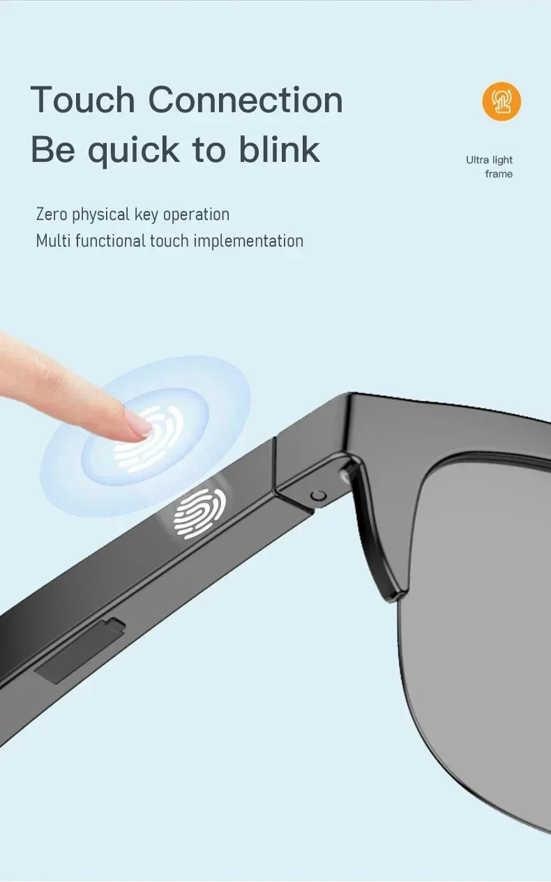 Xiaomi MIJIA Smart Sunglasses — Bluetooth Headphones with HIFI Audio, Blue Light Protection, Waterproof & Anti-UV for Men and Women