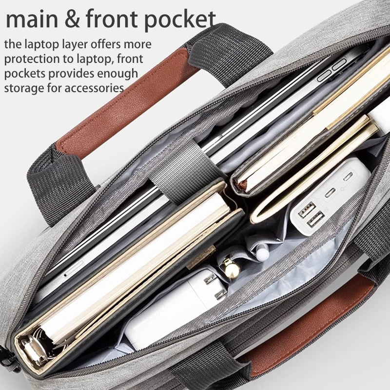 Men's Laptop Bag for 13.3-15.6 Inch Laptops - Compatible with MacBook Air/Pro, HP, Huawei, Asus, Acer, Dell, Xiaomi, Lenovo, Shoulder Handbag and Briefcase