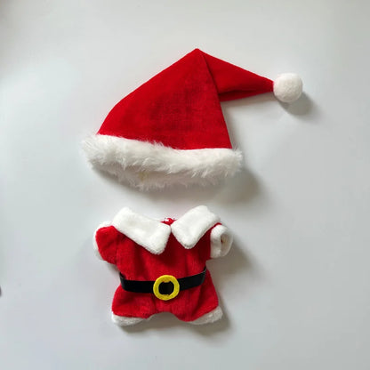 17cm Labubu Santa Christmas Outfit Set for Gen1–3 Vinyl Dolls – Festive Costume & Accessories