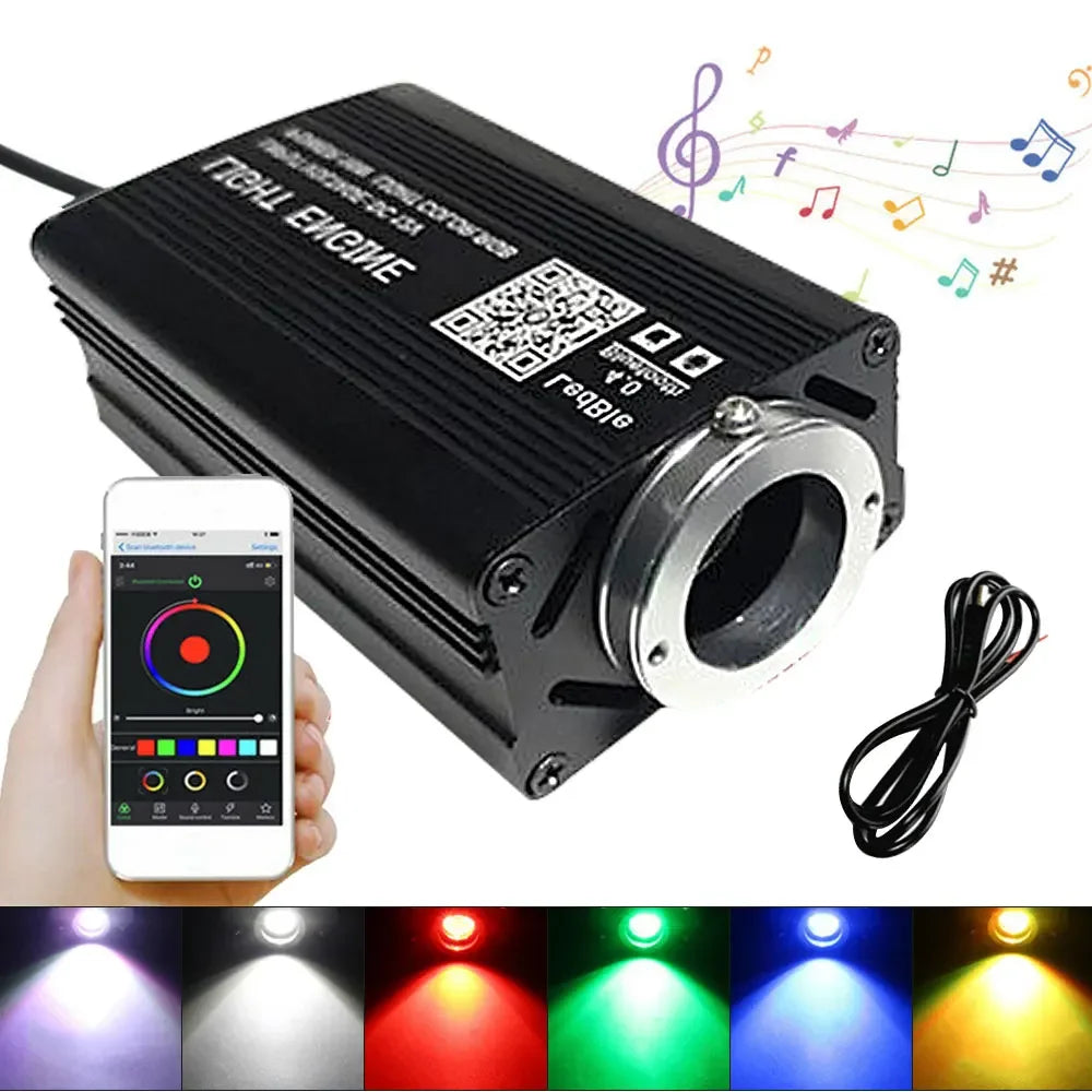 12W RGBW Starry Sky Car Ceiling Light - Fiber Optic APP Control Interior Atmosphere Light for Car & Home Decor