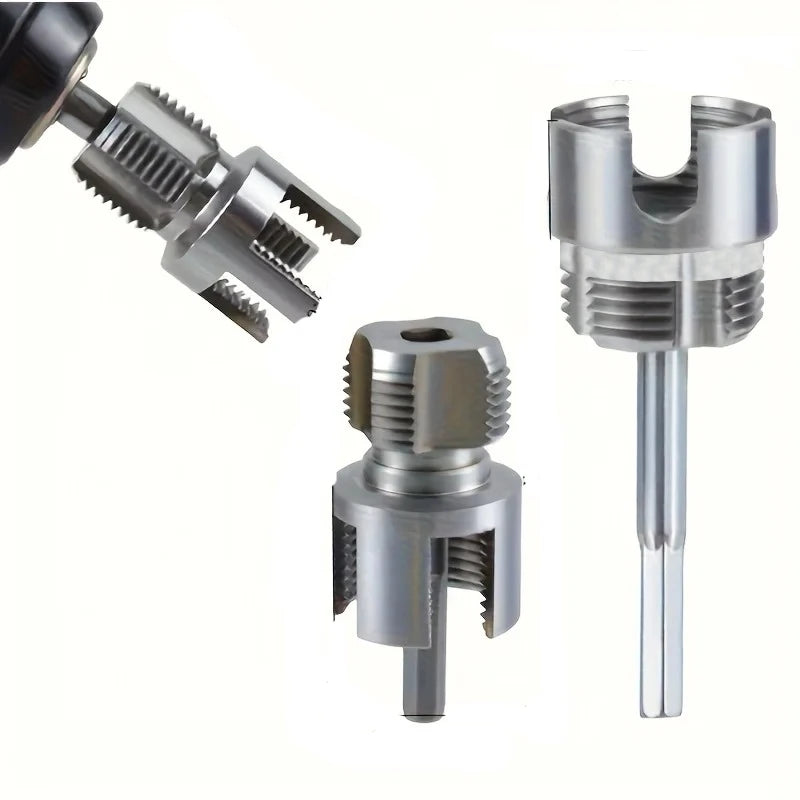 3-Piece Heavy-Duty Carbon Steel Pipe Threading Kit – 1/2” 3/4” 1” Male & Female Threads for PVC, PPR & MPP Pipes