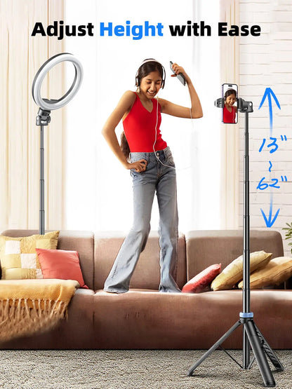 [Newest] Selfie Stick Tripod with Wireless Bluetooth Remote – For GoPro, Insta360, DJI Action Camera & Smartphones